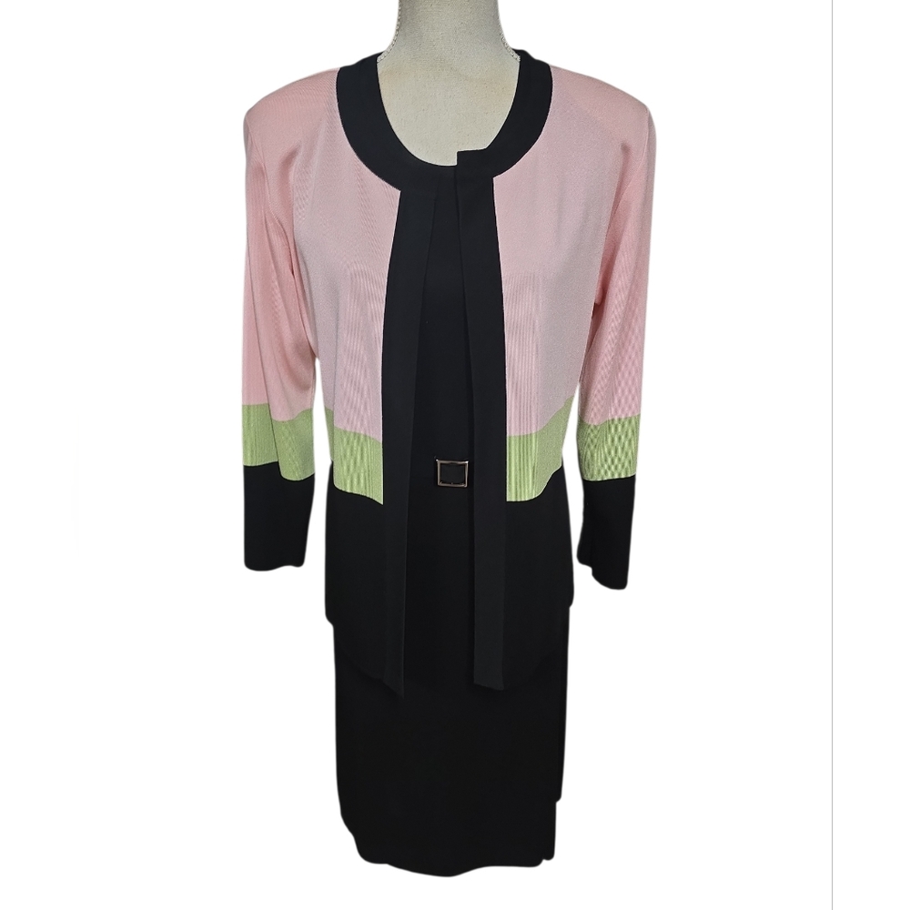 Misook Black Knit Dress And Sweater